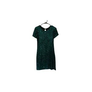 Women's Green Short-Sleeve Sequin Dress Size 12 NWT By DKNY